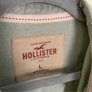 Mens Green Hollister Oxford Shirt, size Large